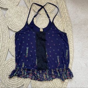 Free People Multicolor Tank Top with Lace